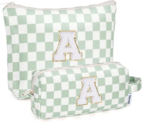 Miniatura 112 de Narwey Bolsa de maquillaje con inicial, regalos de graduación para adolescentes, niñas, niños y adolescentes, cosas de moda de 6 a 18 años, bolsa