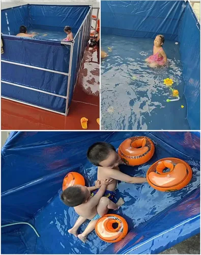 Miniatura 7 de LZMZMQ Albercas para adultos/niños, piscinas rectangulares pequeñas, para natación en interiores y exteriores, piscinas marcadas/piscinas sobre