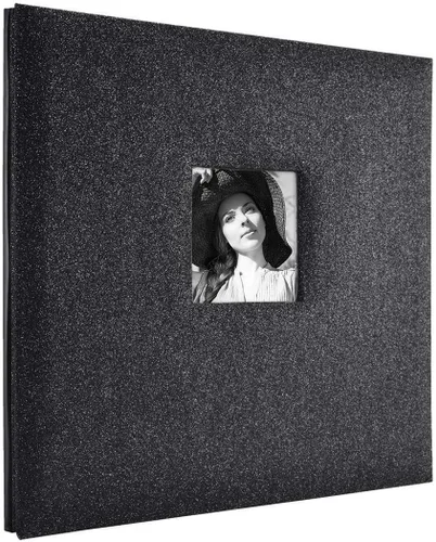 MCS Álbum de recortes expandible de 10 páginas con purpurina y cubierta de apertura de fotos y páginas de 12 x 12 pulgadas, 13.5 x 12.5 pulgadas,
