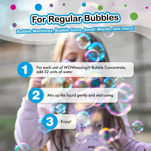 Miniatura 3 de WOWMAZING Concentrado de burbujas grandes – Soluciones para hacer burbujas (hace hasta 33 galones) – Solo tienes que añadir agua – Fabricado