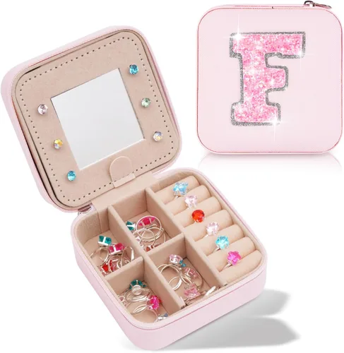 Miniatura 18 de Uygafly Joyero de viaje – Joyero personalizado para mujeres, pequeño organizador de joyas, bonitos organizadores de joyas y estética