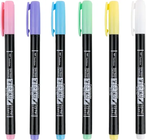 Miniatura 4 de Tombow 56448 Fudenosuke - Bolígrafos de pincel, color pastel, paquete de 6
