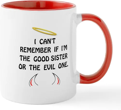 Miniatura 11 de CafePress Good Evil – Hermana – El único Taza de café, taza de café, S, Blanco