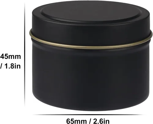Miniatura 2 de Paquete de 24 latas de velas negras de 4 onzas, latas para hacer velas a granel, frascos de velas, recipientes para velas