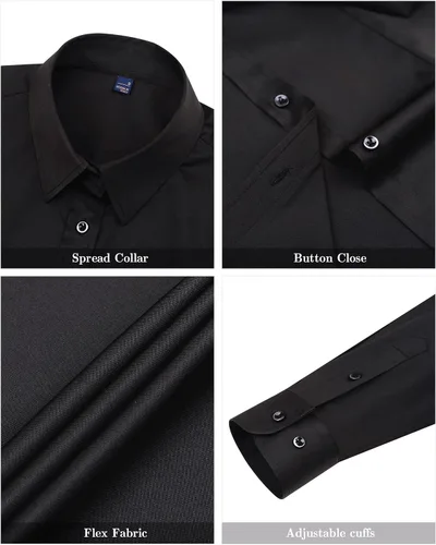 Miniatura 4 de J.VER - Camisas de vestir para mujer, diseño de manga larga, con botones, antiarrugas, blusa de trabajo unicolor