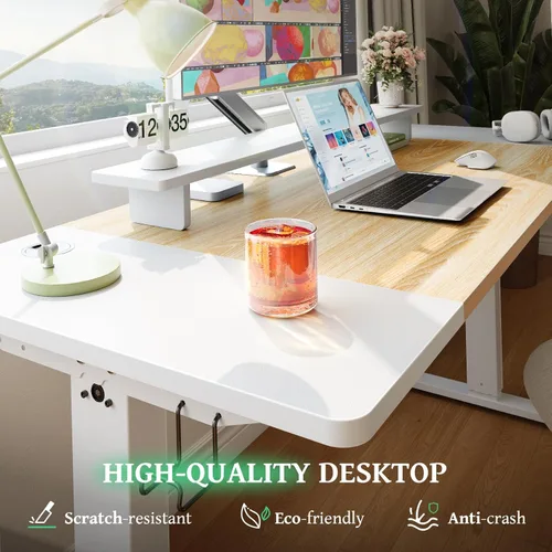 Miniatura 7 de SIAGO - Escritorio eléctrico de pie ajustable de 48 x 24 pulgadas, para estar sentado o de pie, con gestión de cables - Mesa ajustable en altura