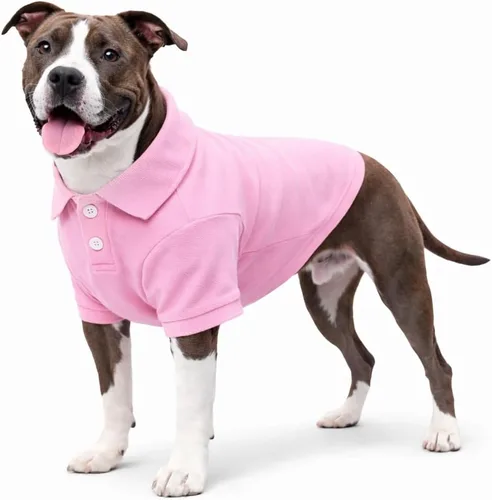 Miniatura 17 de lovelonglong Polo básico para perro, de algodón de primera calidad, para perros grandes, medianos y pequeños, con cuello de dos botones, color Negro