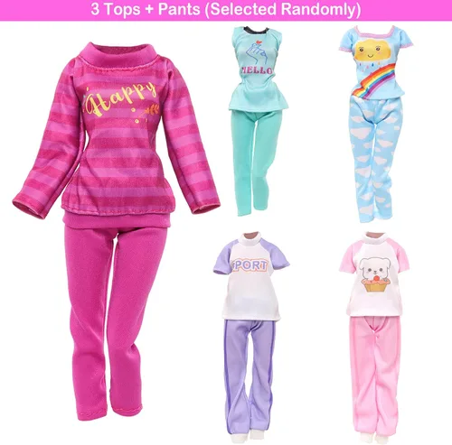 Miniatura 2 de 40 piezas de ropa y trajes para muñecas, 6 pantalones, 10 zapatos, 15 accesorios de maquillaje y 9 accesorios de vajilla para muñecas de 11.5