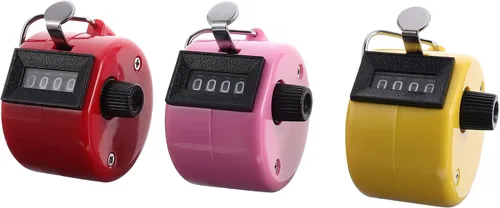 Toddmomy Contador de clics de mano, mini herramienta ergonómica para asistencia e inventario en el aula de fitness, 3 piezas, multicolor (1.57 x