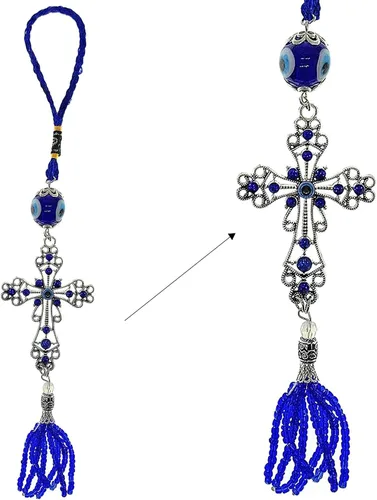 LUCKBOOSTIUM Car Charm Evil Eye Keychain & Protection, Evil Eye Car Hanging Ornament, Home and Rear View Mirror Accessories
