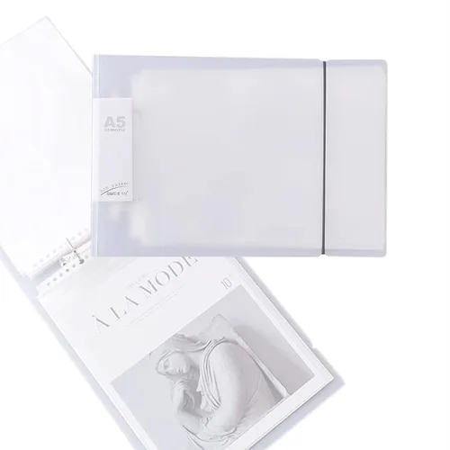 Miniatura 10 de Organizador de tarjetas de felicitación, con capacidad para más de 50 páginas, 2 anillas, carpetas de postales transparentes, álbum de fotos
