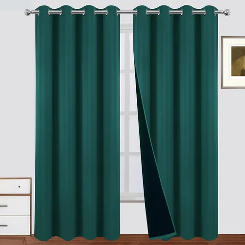 Miniatura 64 de LEMOMO Cortinas 100% opacas de 52 x 95 pulgadas, 2 paneles de oscurecimiento con aislamiento térmico para dormitorio Negro