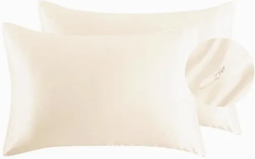 Miniatura 26 de Juwenin Bedding, funda de almohada de satén sedosa súper suave y lujosa con cremallera (funda de almohada de satén sedoso para el cabello), juego