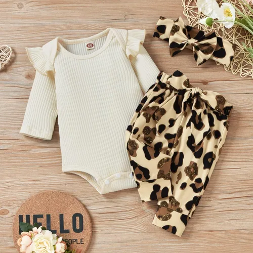 Miniatura 2 de Aalizzwell Preemie - Conjunto de ropa para bebé recién nacido, mameluco acanalado, pantalones para otoño e invierno