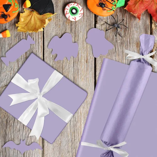 Miniatura 5 de CHRORINE 60 hojas de papel de seda morado Taro para envolver regalos de arte, papel de seda a granel para manualidades DIY, decoración, cumpleaños
