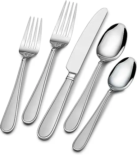 Miniatura 5 de Gourmet Basics by Mikasa Contempo - Juego de cubiertos de acero inoxidable (45 piezas), servicio para 8