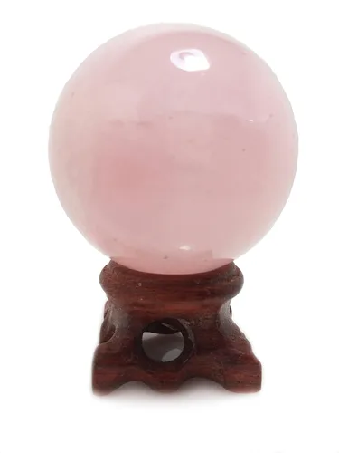 Polar Jade Bola de cristal de cuarzo rosa - Esfera de cristal rosa de 1.6 pulgadas para meditación, Feng Shui, curación de chakras, adivinación y