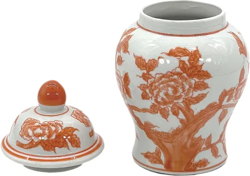 Miniatura 8 de Galt International Tarro de jengibre de cerámica de 8 pulgadas con tapa, tarro de porcelana de estilo clásico chino para almacenamiento de té