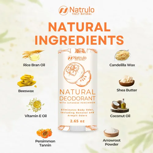 Miniatura 5 de Desodorante caqui – Desodorante de cuerpo entero totalmente natural para mujeres y hombres – Extracto de caqui japonés que ayuda a eliminar el olor