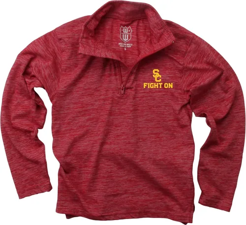 Miniatura 14 de Wes and Willy Camiseta de manga larga con cremallera de 1/4 para niños, para fanáticos de los deportes universitarios, de hilo nublado