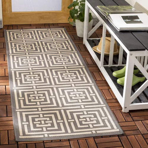 Miniatura 31 de SAFAVIEH Courtyard Collection CY6937 - Alfombra decorativa para interiores y exteriores, impermeable, fácil de limpiar, 2 pies 3 pulgadas x 6 pies 7