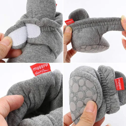 Miniatura 7 de HsdsBebe Unisex Newborn Baby Cotton Booties Non-Slip Sole for Toddler Boys Girls Infant Winter Warm Fleece Cozy Socks Shoes