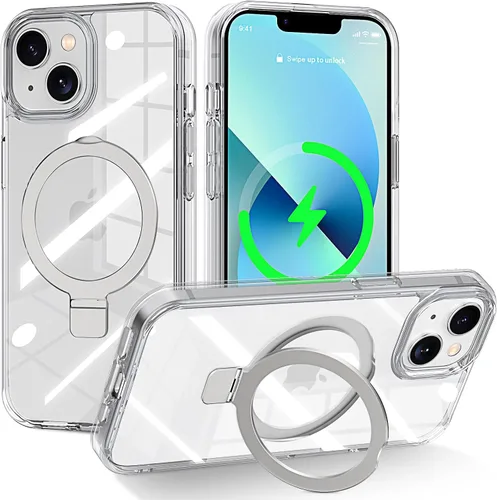 Miniatura 59 de CHAOFEnG Funda magnética compatible con iPhone 11 con soporte, prueba de caídas de grado militar, compatible con imán, anillo translúcido, parte