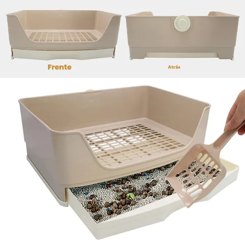 Miniatura 3 de BWOGUE - Caja de arena grande para conejos, orinal de entrenamiento con esquina y cajón, bandeja para mascotas más grande para cobayas adultas