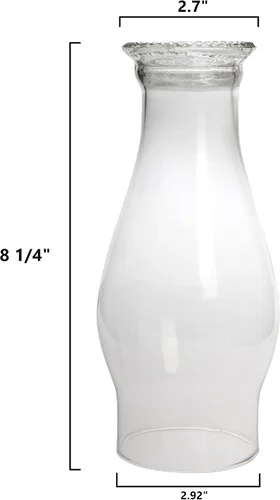 Miniatura 2 de Creative Hobbies Chimenea de vidrio con parte superior de cuentas, reemplazo elegante para quemadores de aceite vintage 3 x 8.5 pulgadas
