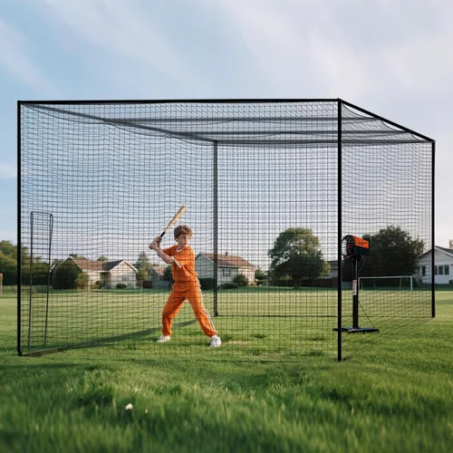 Miniatura 17 de VEVOR Jaula de bateo de béisbol, red profesional de entrenamiento de bateo de béisbol de sóftbol, resistente, resistente, cerrada, de polietileno