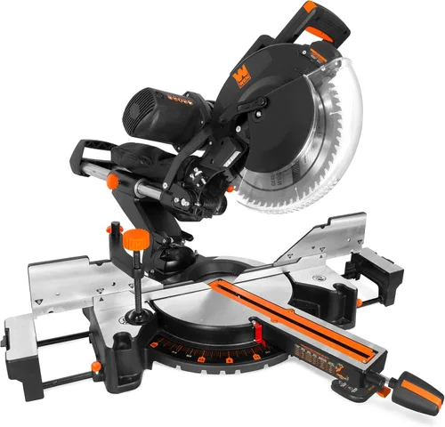 Miniatura 11 de WEN MM1215 Sierra ingletadora compuesta deslizante de doble bisel de 15 amperios y 12 pulgadas con línea de corte LED
