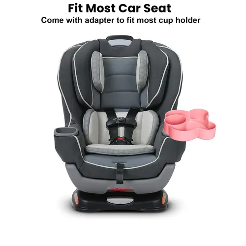 Miniatura 3 de Bandeja para asiento de automóvil – Convierte el portavasos en una bandeja para aperitivos, juguetes, giratoria 360 grados para que los niños