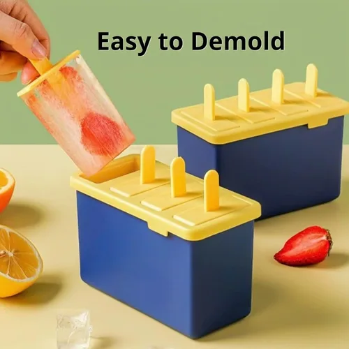 Miniatura 2 de Juego de 6 moldes clásicos para paletas de silicona, moldes para hacer helados, moldes para hacer helados, accesorios de cocina, fácil liberación