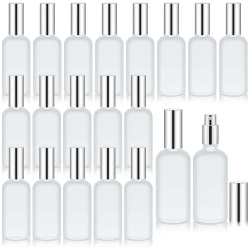 Miniatura 11 de Tessco for you 20 botellas de vidrio con atomizador de perfume vacías, rellenables, transparentes, decorativas, con bomba pulverizadora de niebla
