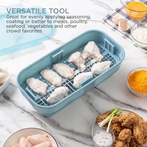 Miniatura 5 de COOK WITH COLOR Tazón Plegable para Rebozar - Recipiente Agitador para Rebozar Sin Ensuciar - Ideal para Pescado Frito, Pollo Frito, Aros de Azul