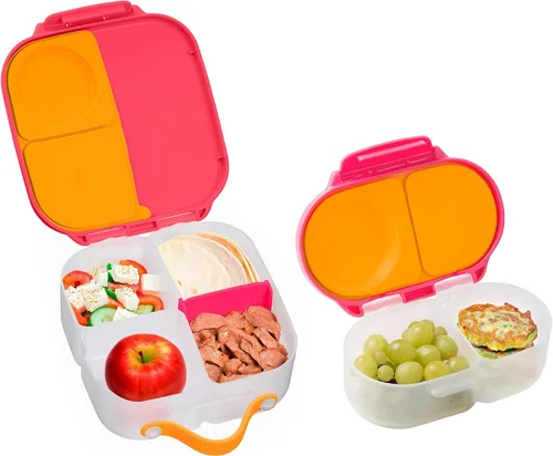 Miniatura 10 de b.box Mini recipientes para almuerzo + aperitivos (Lilac Pop): el juego de 2 unidades incluye lonchera (capacidad de 4 1/4 tazas) y caja de Lila Pop