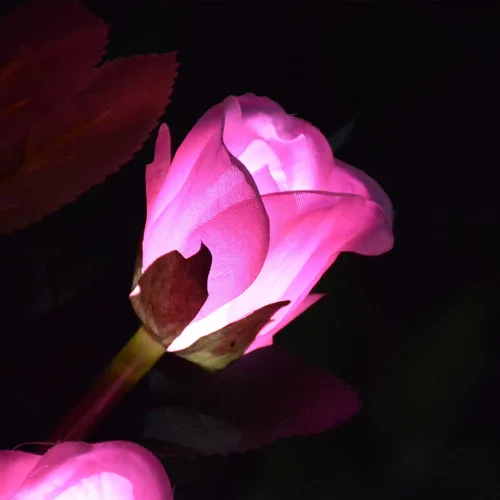 Miniatura 3 de [6 flores mejoradas] Luces de rosas artificiales alimentadas por energía solar, iluminación impermeable para decoración de jardín al aire libre