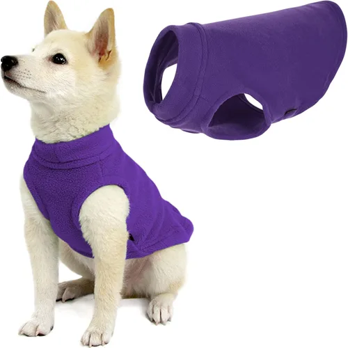 Miniatura 49 de Gooby - Chaleco de Vellón Elástico, Chaleco de Vellón Tipo Pullover Chaqueta Suéter para Perros, Azul Argyle, Extra Pequeño