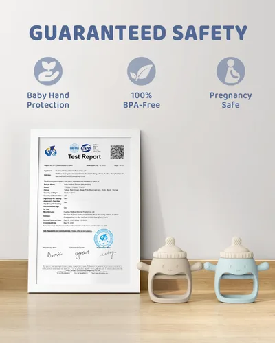 Miniatura 5 de ChooKaChoo Paquete de 2 juguetes de dentición para bebés durante más de 3 meses, guantes de dentición de silicona de grado alimenticio, mordedores