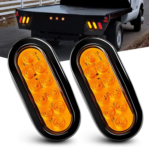 Miniatura 20 de Nilight Luz trasera ovalada de 6 pulgadas, 4 unidades, color rojo, 24 luces LED de parada de freno y giro con ojales de montaje empotrado, 4 luces