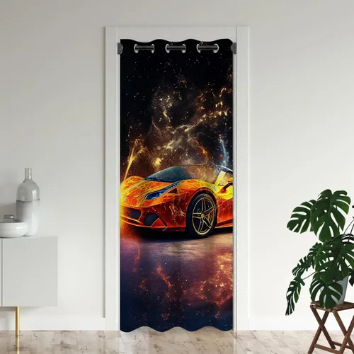 Miniatura 11 de Cortinas opacas para puerta de auto deportivo para puertas, juego deportivo de carreras de velocidad 3D, para armario de dormitorio de niños, ojales