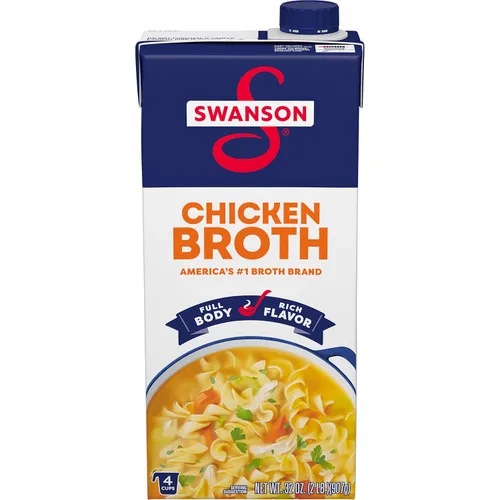 SWANSON S Caldo de pollo 100% natural, cartón de 32 onzas