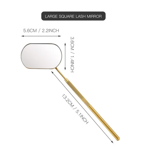 Miniatura 7 de Pretty memory Espejo grande para pestañas, espejo para pestañas de acero inoxidable, espejo de maquillaje para suministros de extensión de pestañas
