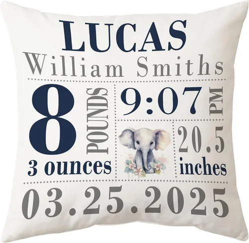 Miniatura 18 de Hyturtle Almohada personalizada para niños y niñas (inserto incluido) Regalos - Cojín de guardería - Nuevo regalo para bebé niño niña - Almohada