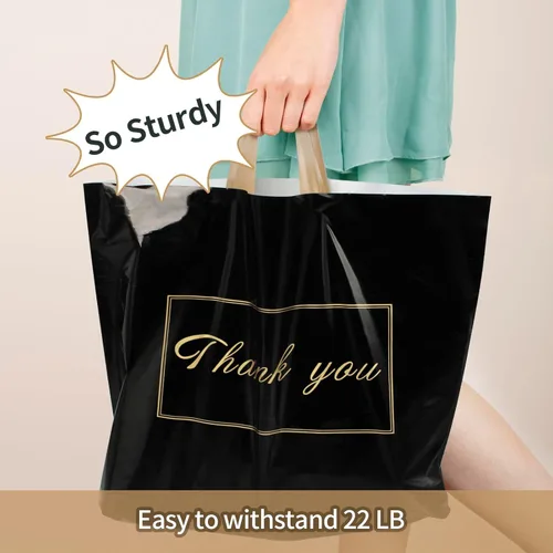 Miniatura 6 de Bolsas de plástico de agradecimiento para pequeñas empresas, bolsas de regalo extra gruesas a granel con asas para clientes recuerdos de fiesta