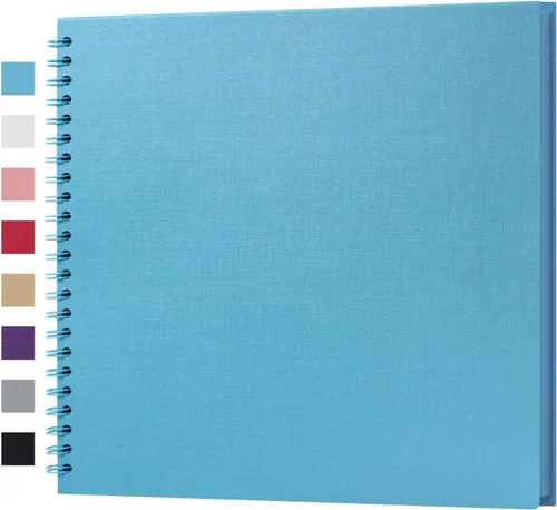Miniatura 25 de potricher Álbum de scrapbook DIY de 10 x 10 pulgadas, 80 páginas de papel kraft grueso negro en blanco, libro de recuerdos para bodas y aniversarios