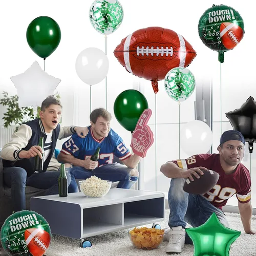 Miniatura 4 de Globos de fiesta de fútbol, globo con forma de fútbol de 27 pulgadas, ramo de globos de látex para adolescentes, decoración de fiesta de cumpleaños