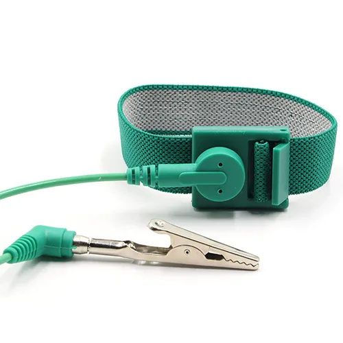 Miniatura 5 de Correa de muñeca antiestática con cable de conexión a tierra ESD Pulsera antiestática ajustable cuerda en espiral pulsera anti choque (1)
