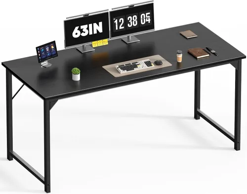 Miniatura 25 de DUMOS Escritorio pequeño para computadora de 31 pulgadas para oficina en casa, escritorios de juegos para dormitorio, mesa de trabajo de estudio
