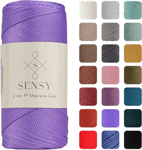 Miniatura 55 de Sensy Premium Cuerda de Poliéster de 2mm 251 Yardas Cuerda de Polipropileno 100% Cordón de Macramé 2mm Cordón para Bolsa de Ganchillo Cuerda